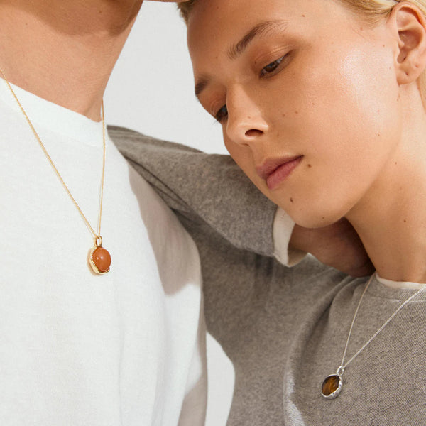 SENSE silver-plated/agate necklace