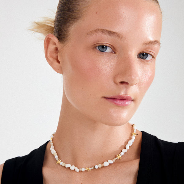 Collier PRISM blanc/plaqué or