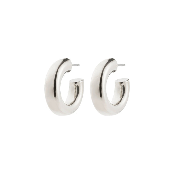 PHASE medium silver-plated creoles