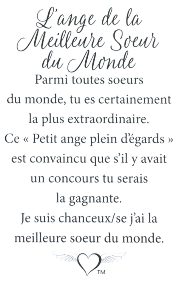 Épinglette Ange : Meilleure Soeur du Monde