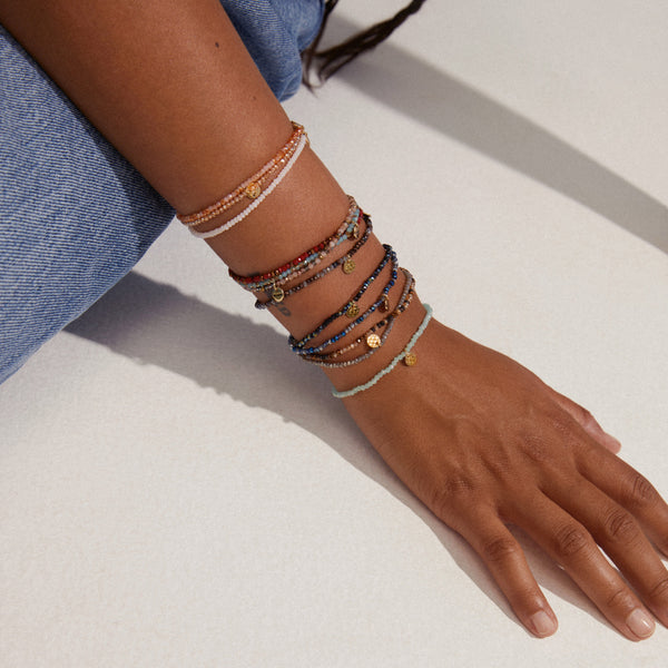 INDIE bracelet blue, gold- plated