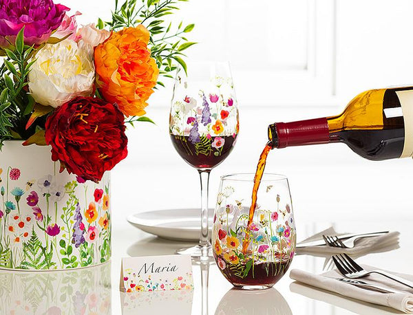 Verre à vin sans pied jardin d’abeilles