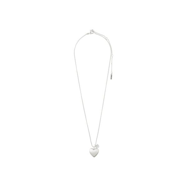 SOPHIA recycled heart pendant necklace silver -plated