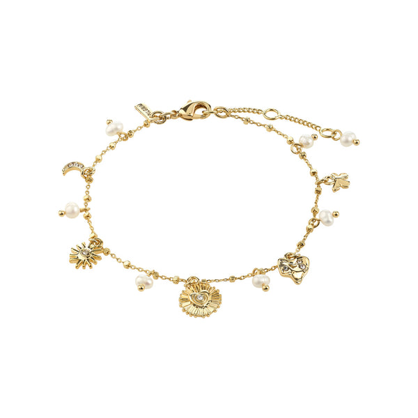 Bracelet : Mylan : Plaqué or : Blanc