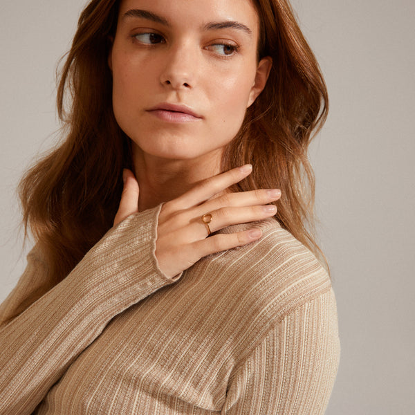 LULU recycled stack ring gold-plated