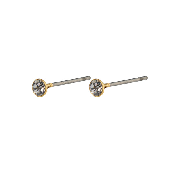 SYLVIE small crystal stud earrings gold- plated