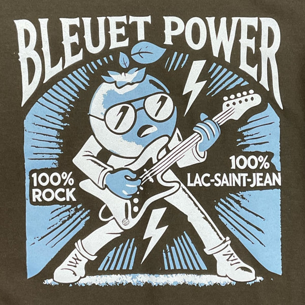 Dessin visible à l'avant du tee-shirt Bleuet Power Noir