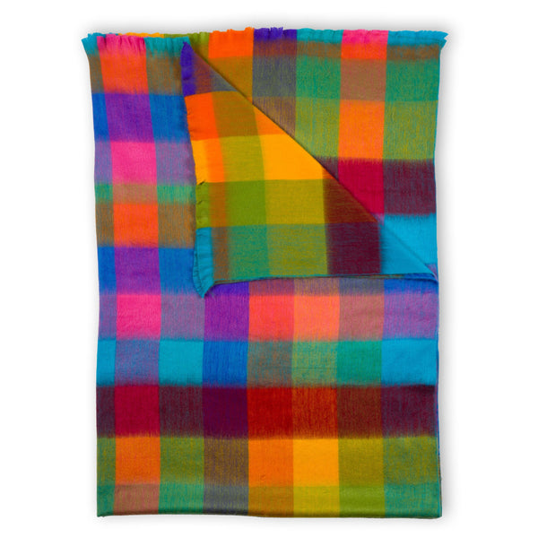 Blanket - Throw - Fringed Multi Check