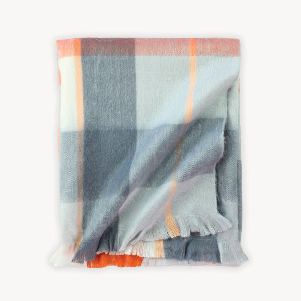 Blanket - Large Throw - Sienna/Grey Check