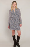 Robe ceinturée à boutons