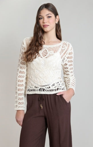 BUTTON UP CROCHET TOP