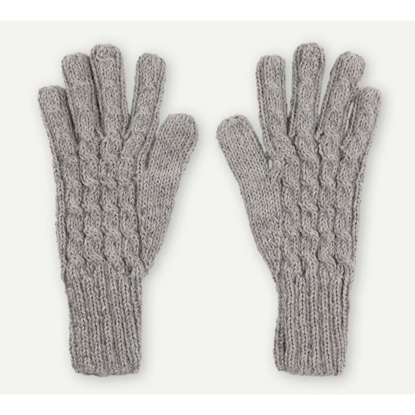 Hand-Knit Alpaca Gloves - Steel
