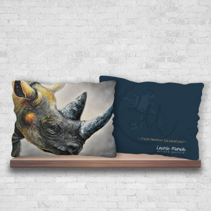 Coussin Laurie Marois« J'suis heureux, ça paraît pas? »