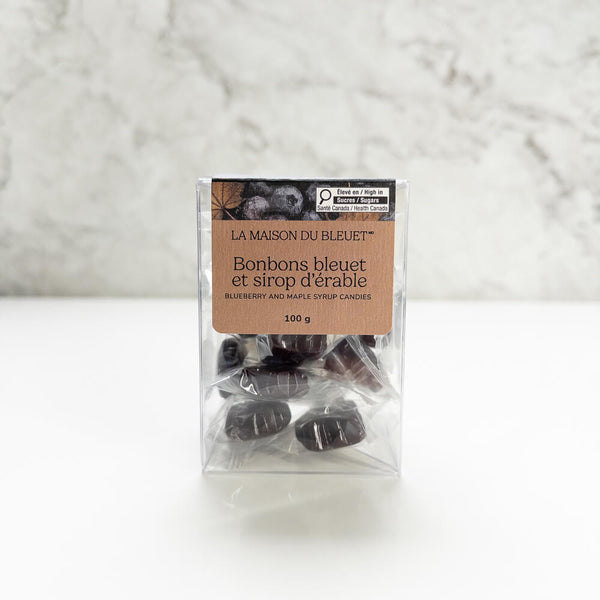 Boite de bonbons bleuet et erable