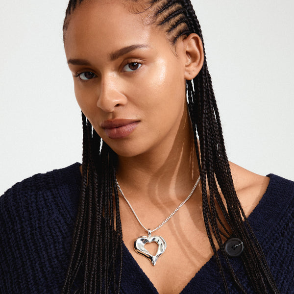 TIDE heart necklace silver -plated