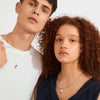 SPARKLE necklace set 2 in 1, silver plated
