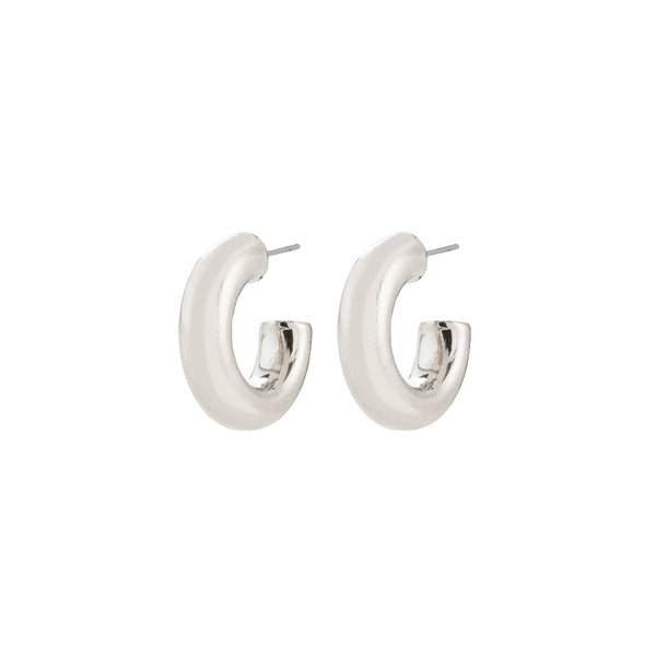 PHASE small silver-plated creoles