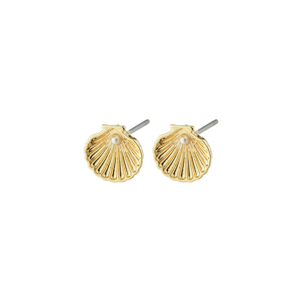 Boucles d’oreilles OPAL en coquillage recyclé plaquées or