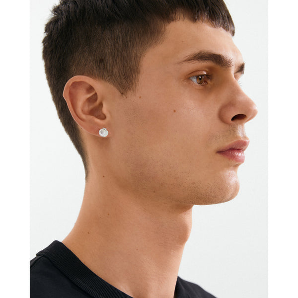 Boucles d’oreilles OPAL en coquillage recyclé plaquées argent