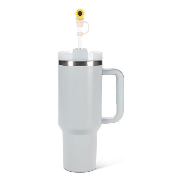 3 pailles jumbo avec embouts tournesol