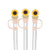 3 pailles jumbo avec embouts tournesol