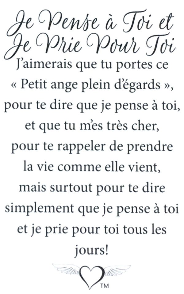 Épinglette Ange : Je Pense Et Prie Pour Toi