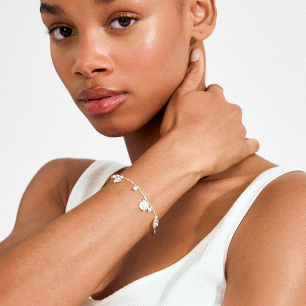 Bracelet : Mylan : Plaqué argent : Blanc