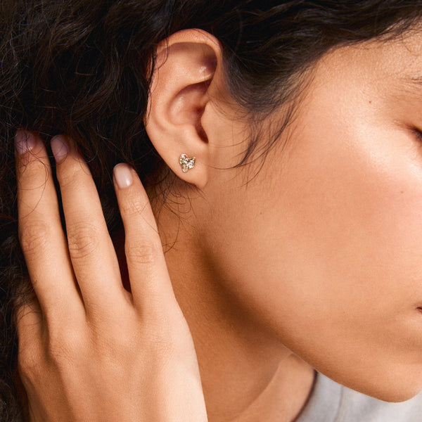 RYAN recycled heart earrings gold-plated