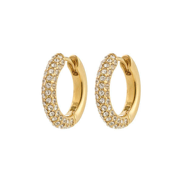 TATUM medium gold-plated hoop earrings
