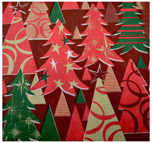 SERVIETTES SAPINS ROUGES 33 X 33 (12PCS/PACK)