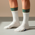 Chaussettes Cream Stripe à double revers