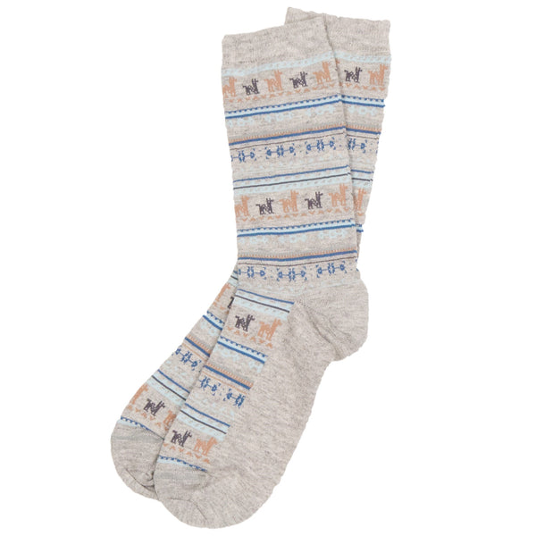Alpaca Socks - Print - Gray - L/XL