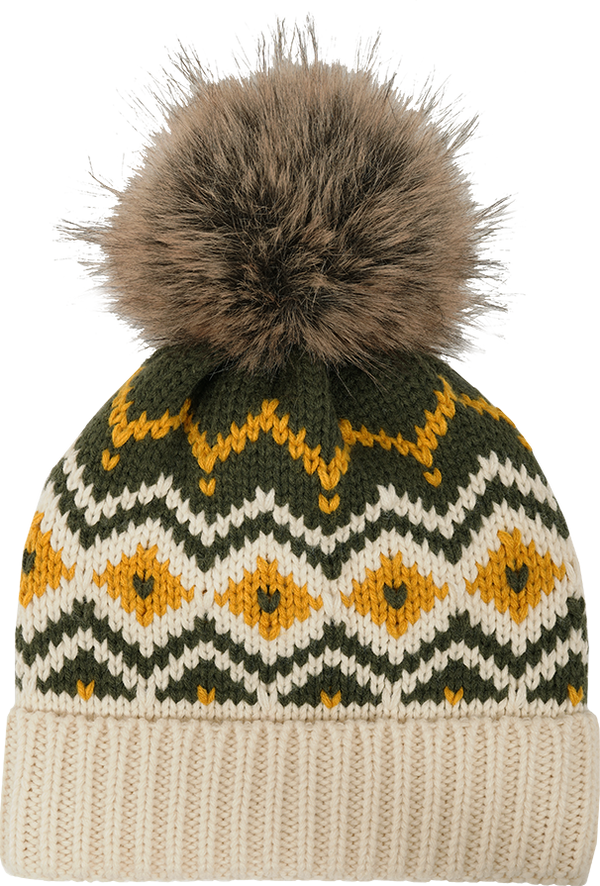 Tuque à pompon et chevron