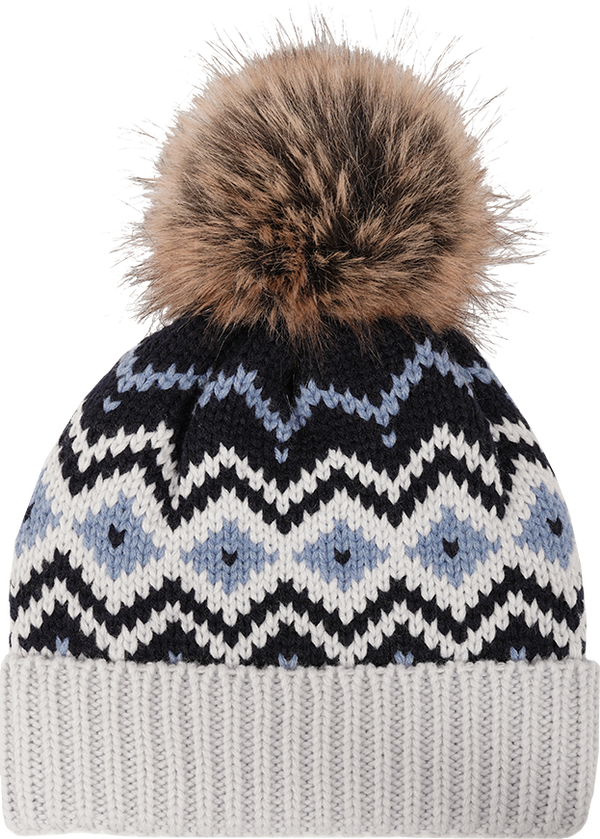 Tuque à pompon et chevron