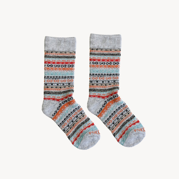 Alpaca Socks - Crew - Multi Grey - S/M