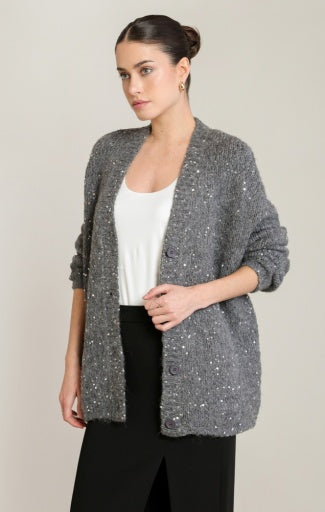 SEQUIN KNIT CARDIGAN